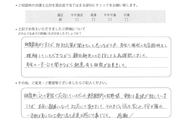 お客様の感謝の声